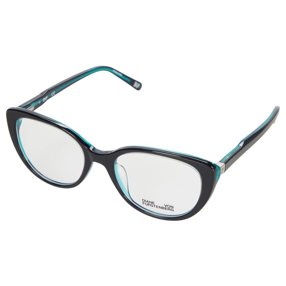 NEW Diane von Furstenberg DVF 5109 010 Black on Crystal Teal Eyeglasses 51mm